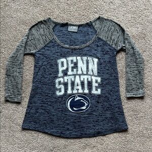 Women's Penn State 3/4 Sleeve Tee - Navy and Gray